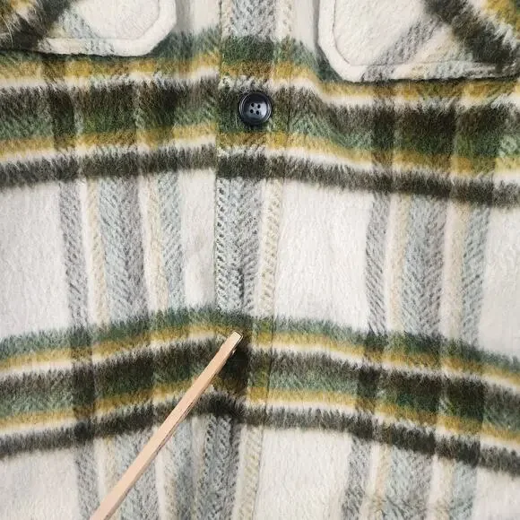 Lee Wald Weatherpal Plaid Wool Shirt Jacket Men's M Fleece Lined Vintage